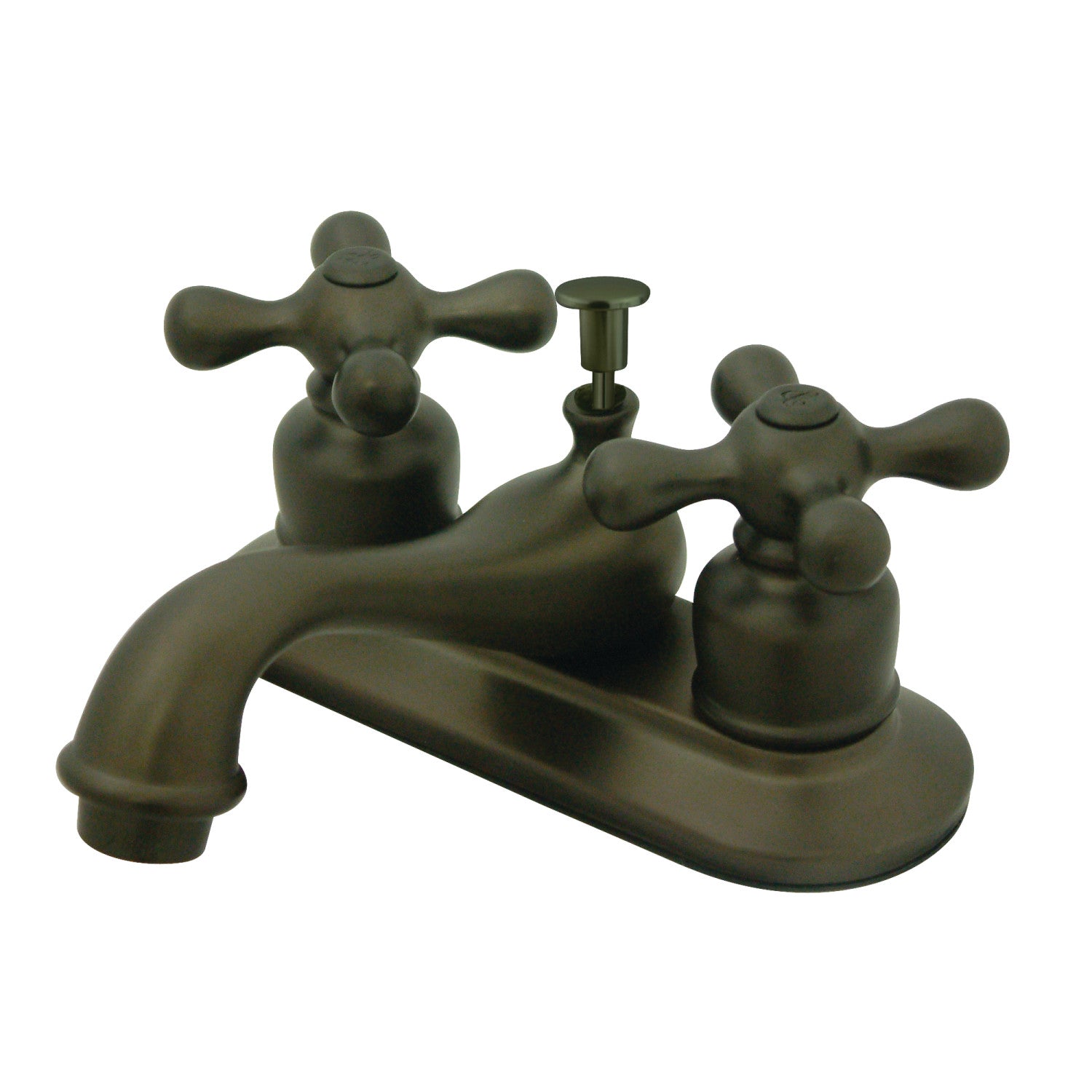 Kingston Heirloom KB605AX - Restoration Double-Handle 3-Hole Deck Mount 4-Inch Centerset Bathroom Faucet with Pop-Up Drain, Oil Rubbed Bronze — image 1